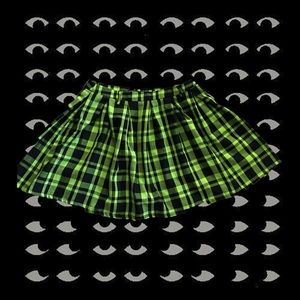 neon green plaid skirt